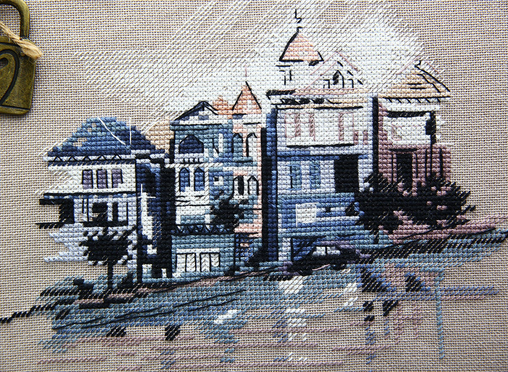 Набор для вышивания PANNA Скетчевые зарисовки GM-7266 Улица Штайнер 21 х 18 см