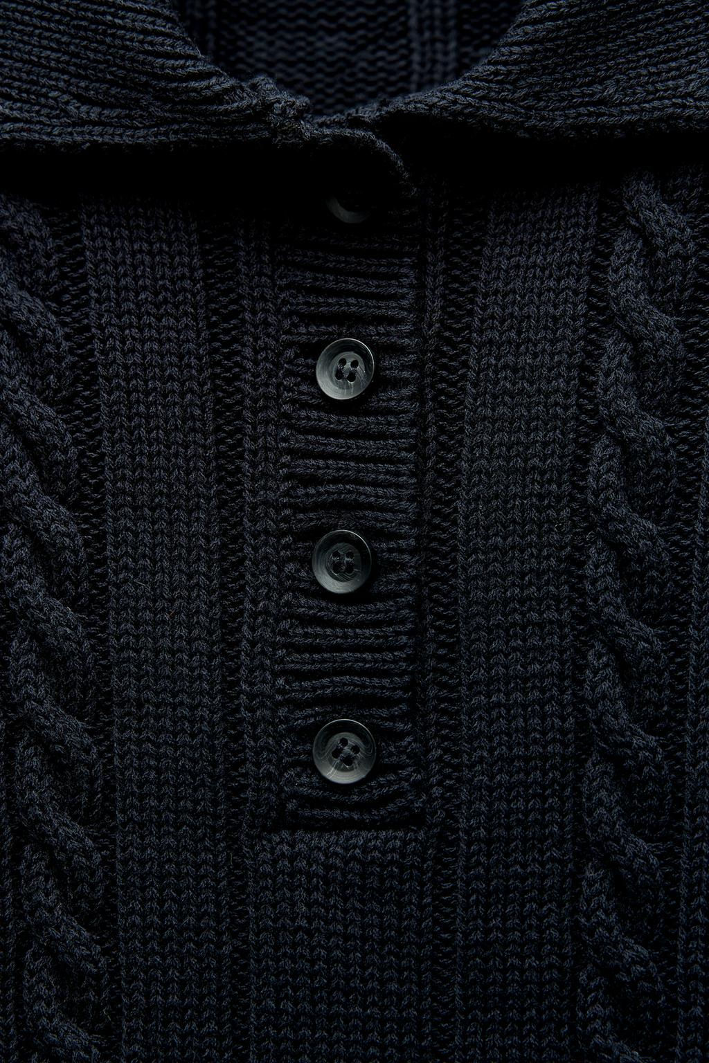CONTRAST PIPING KNIT POLO SWEATER - Zara фото 9