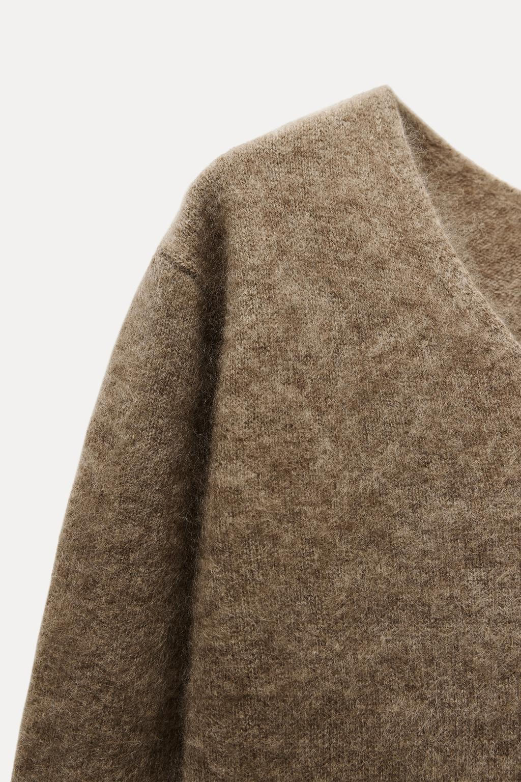 V-NECK WOOL AND CASHMERE SWEATER - Zara фото 8