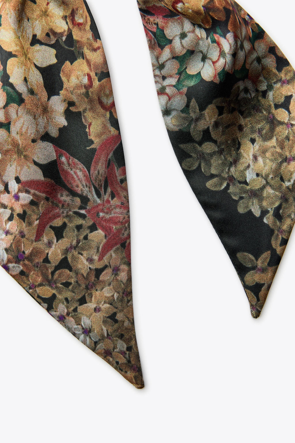 PRINTED TIE SCARF WITH FLOWERS - Zara фото 4