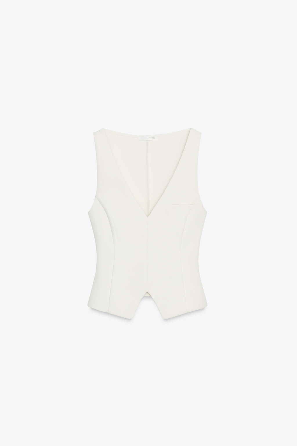 V-NECK INTERLOCK TOP - Zara фото 6