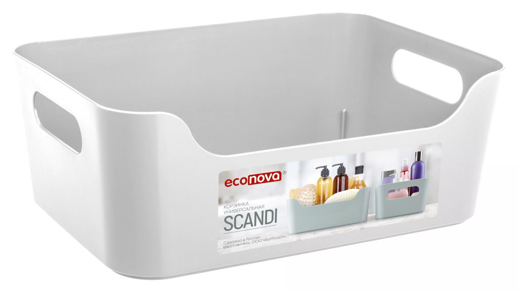 Набор: КОРЗИНКА УНИВЕРСАЛЬНАЯ SCANDI 4,6Л - 2шт (Белый) - Econova фото 4