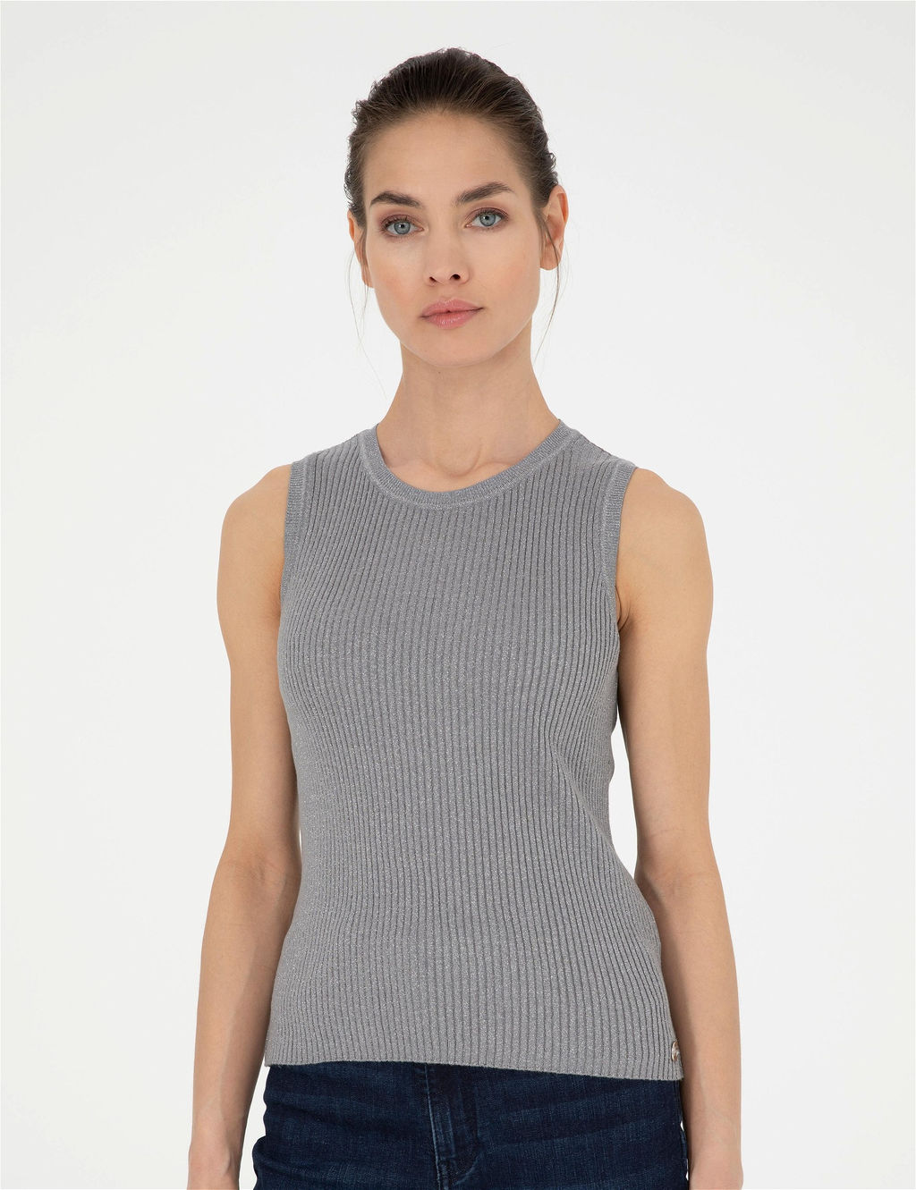 Gri Melanj Ex. Slim Fit Triko Bluz - Pierre cardin фото 3