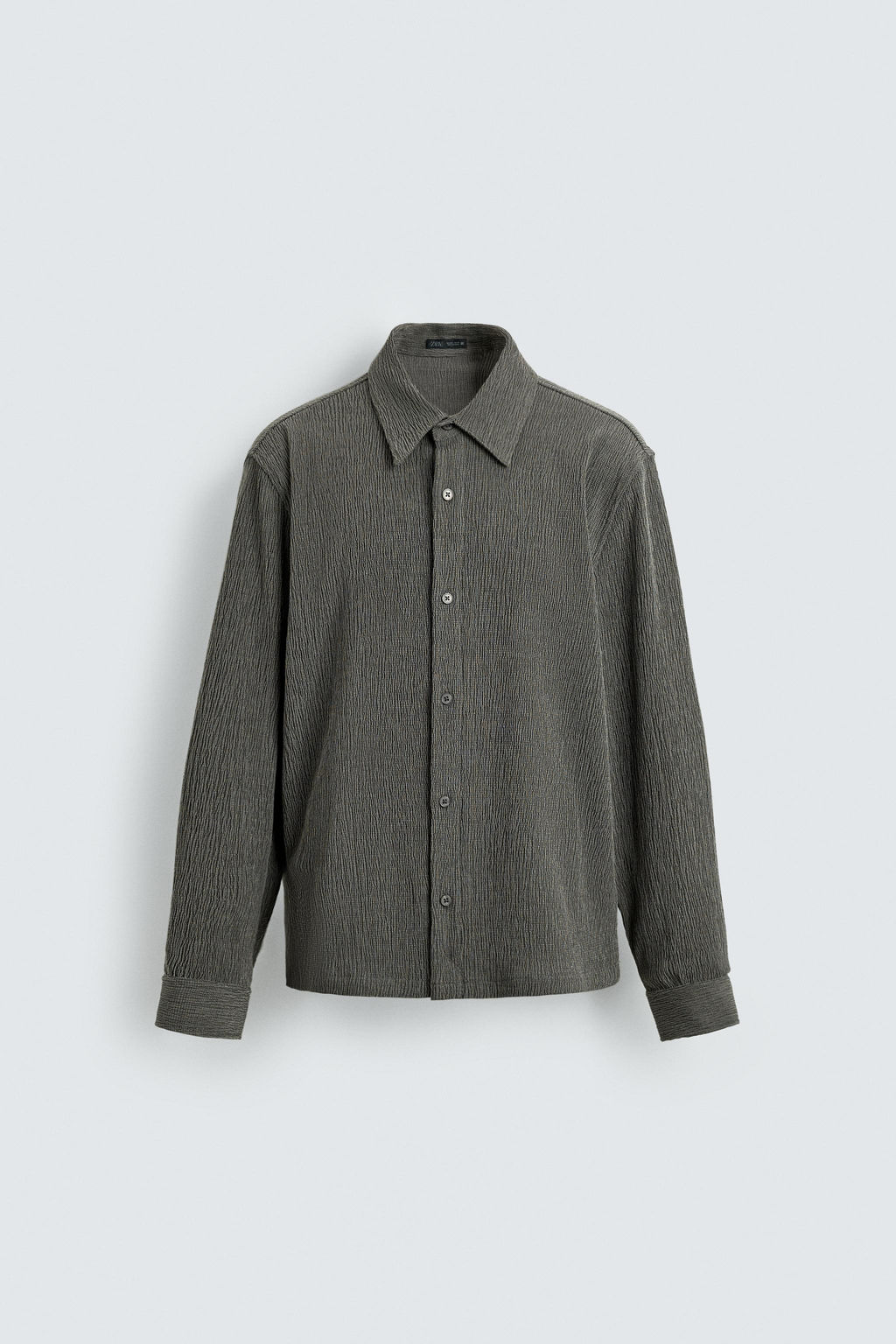 CAMISA RELAXED FIT TEXTURA IRREGULAR / Verde gris - Zara фото 7