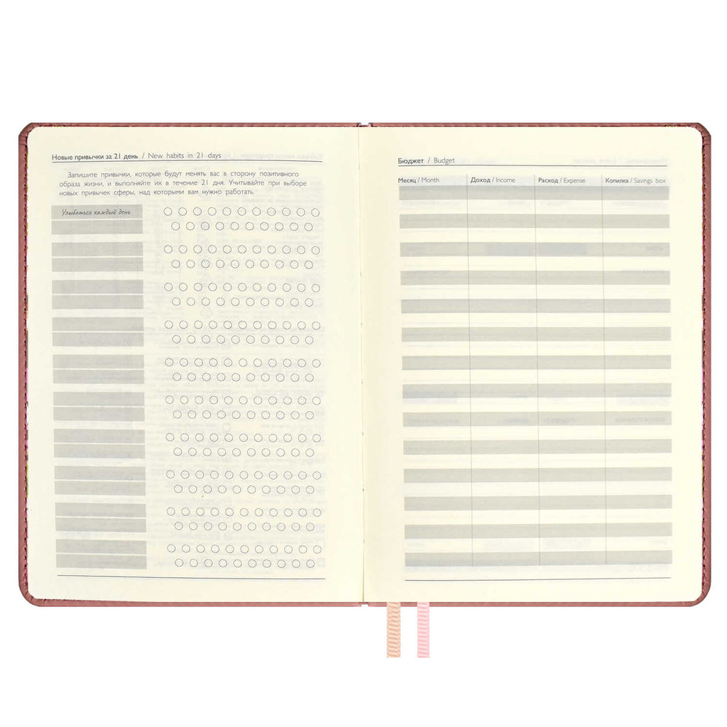 Ежедневник недатированный ESCALADA, А6+, 120 л., арт. 64015/ 15 СОФТ-ТАЧ ПЕПЕЛЬНО-РОЗОВЫЙ  фото 6