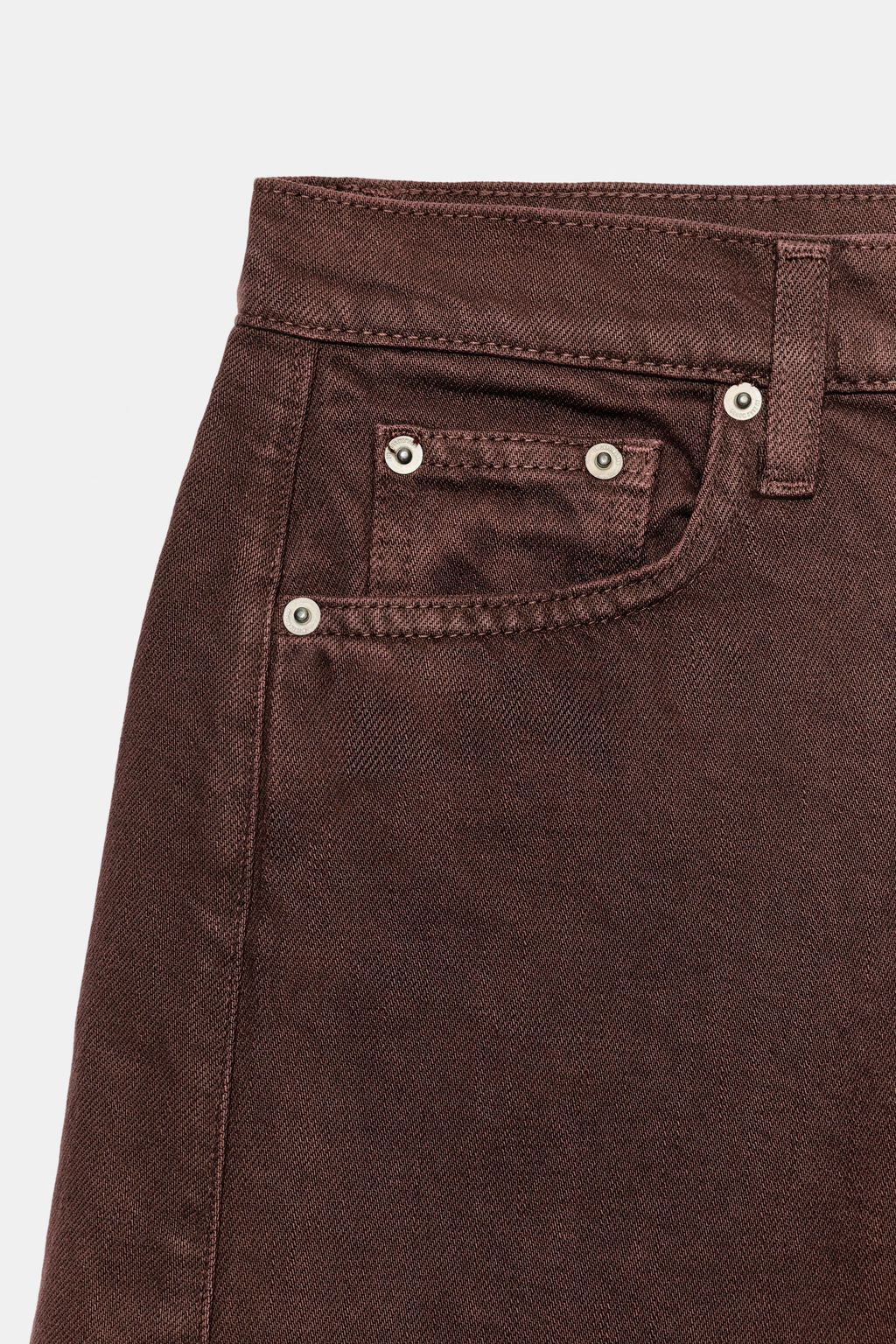 BERMUDA DENIM RELAXED TIRO MEDIO ZW COLLECTION / Granate oscuro - Zara фото 9