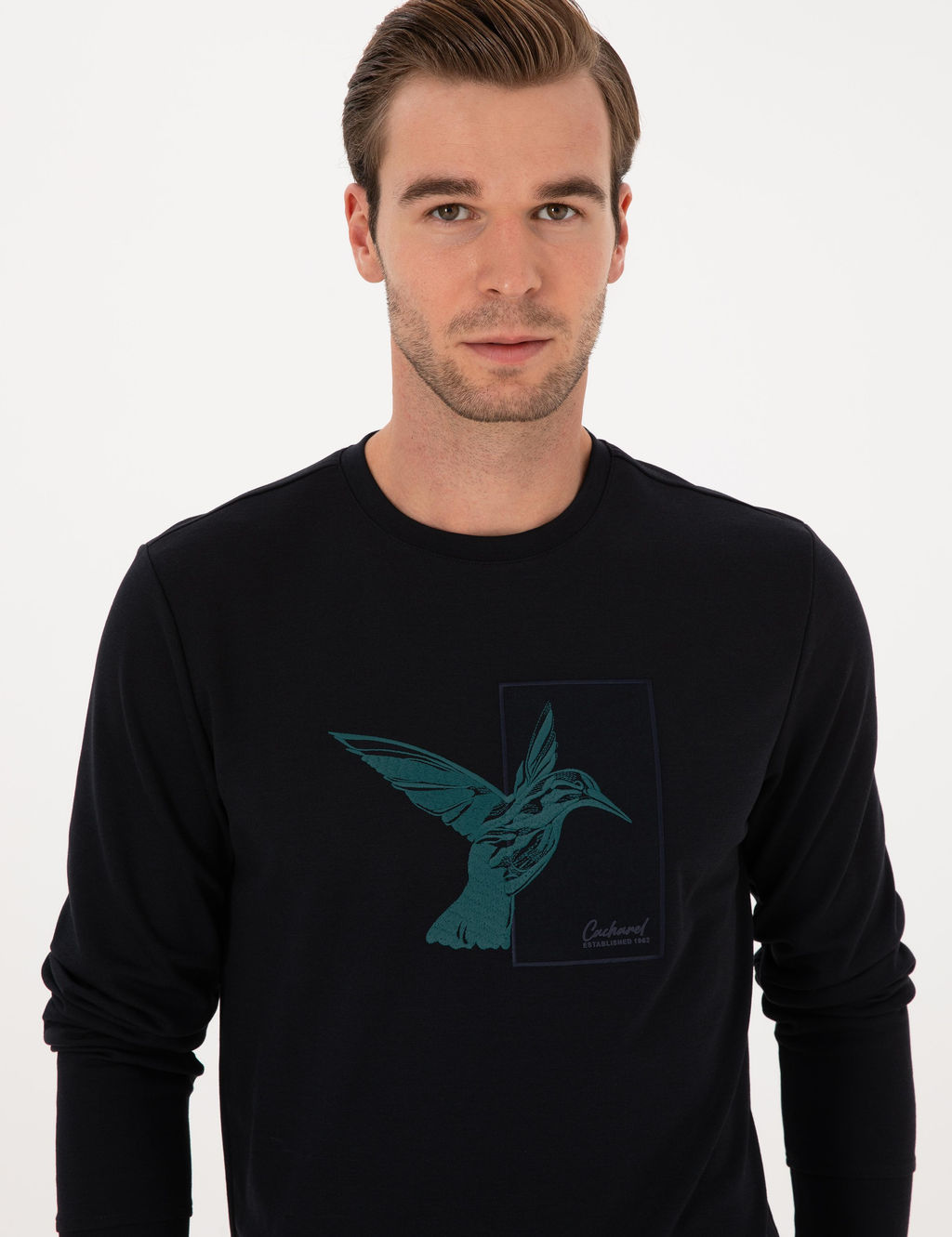 Lacivert Regular Fit Bisiklet Yaka Sweatshirt