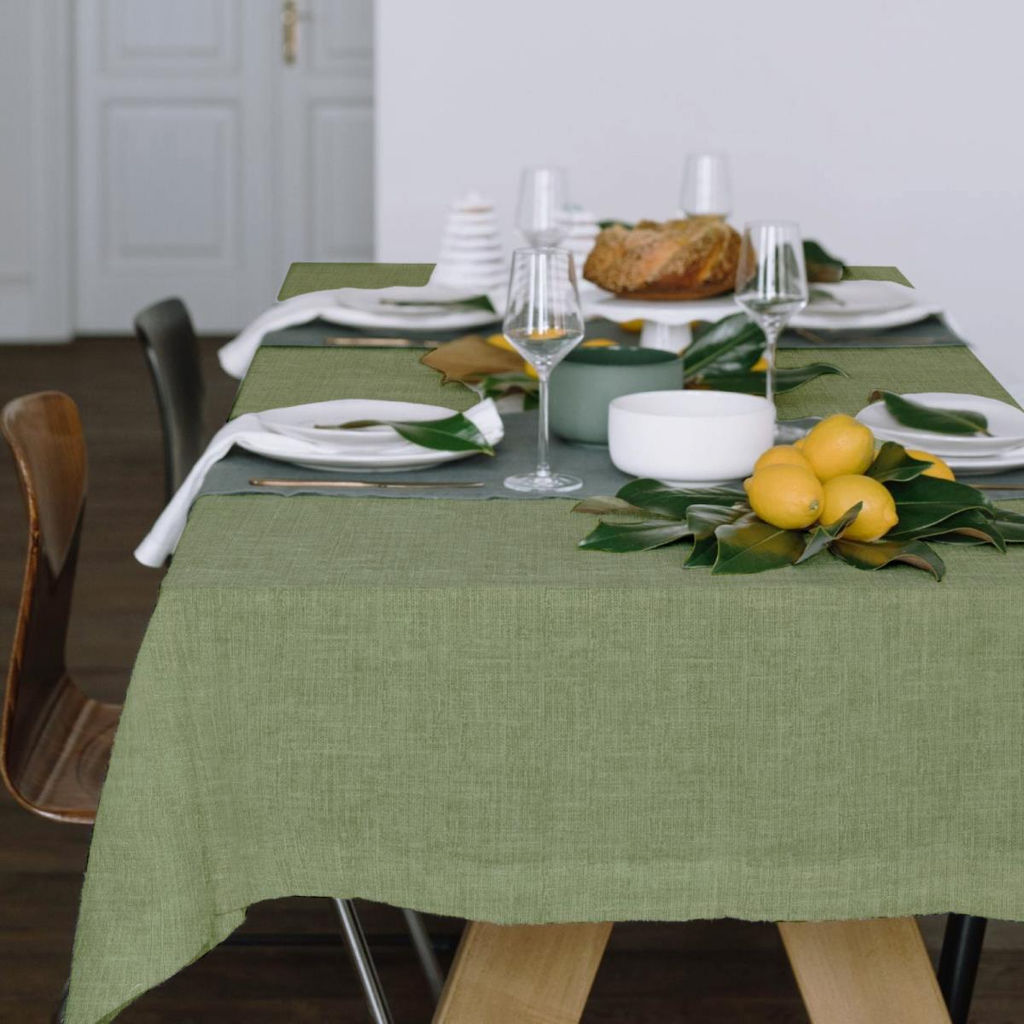 Скатерть рогожка 145х145 "Vse DOMA" рис 60008-5 Олива