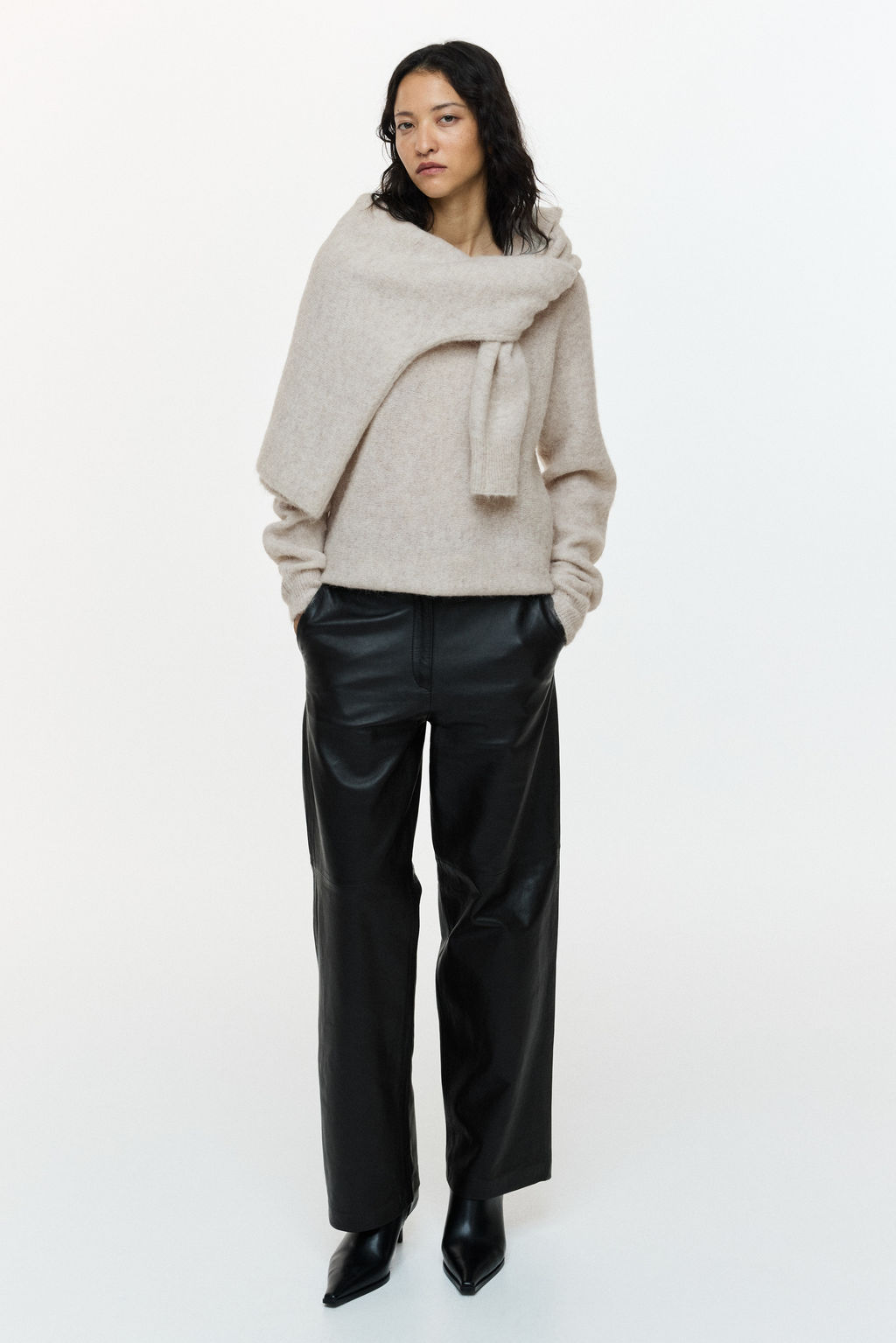 Jersey de un hombro en mezcla de alpaca - H&m фото 4