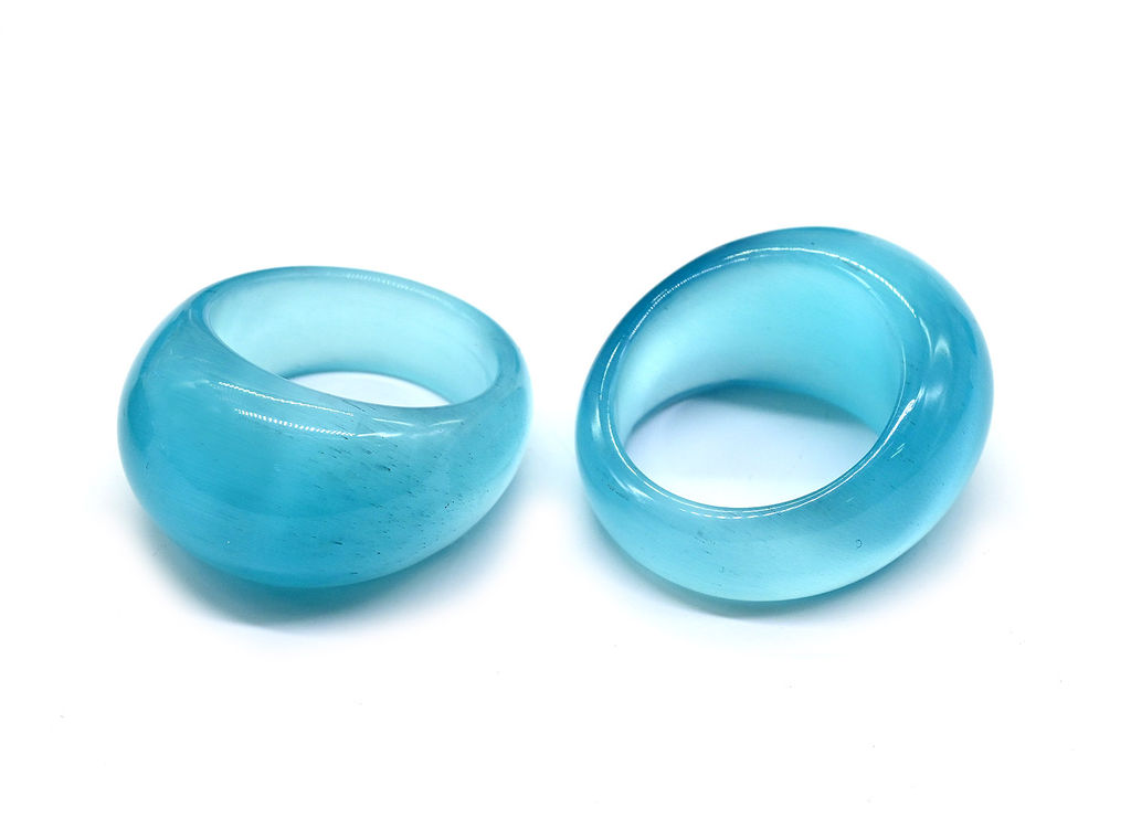 Кольцо из камня кошачий глаз голубой размер 18 Радуга камня