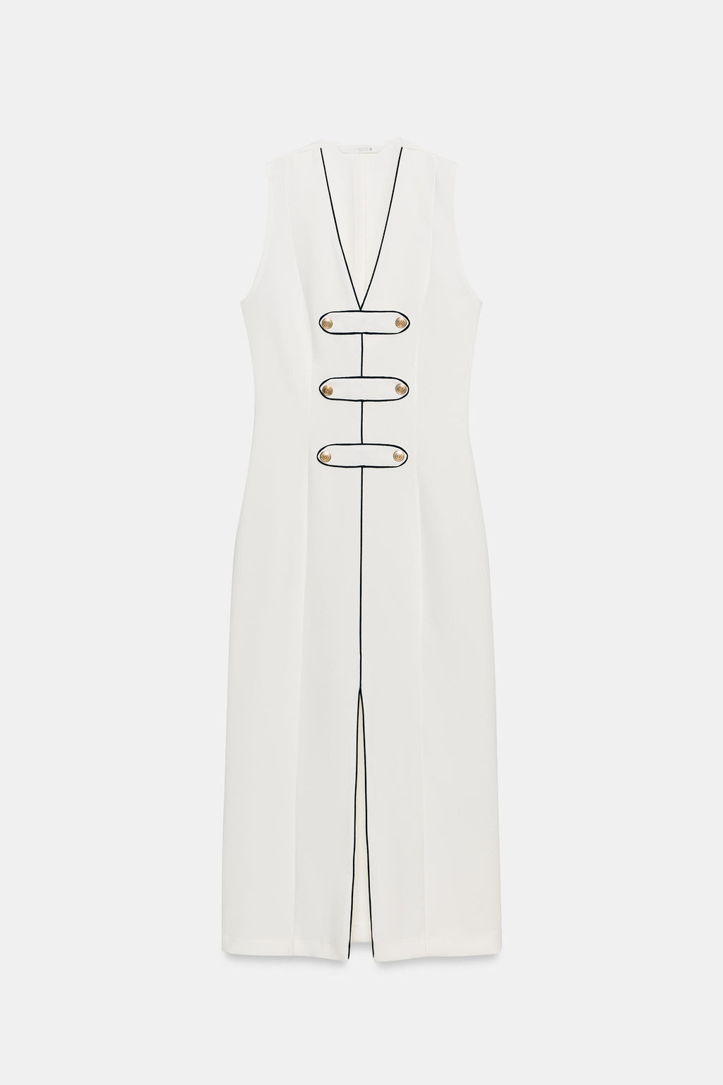 VESTIDO MIDI ALAMARES VIVOS CONTRASTE / Blanco - Zara фото 5