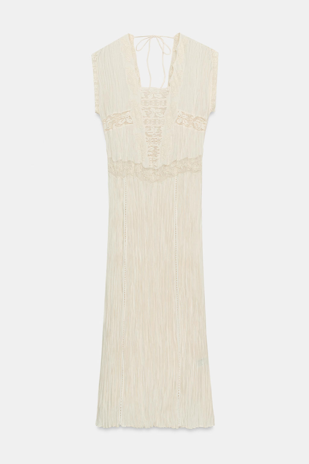 VESTIDO PLISADO ENCAJE ZW COLLECTION / Crudo - Zara фото 5