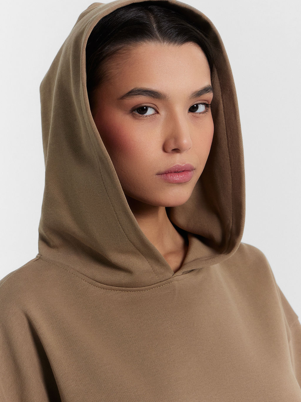 Худи женское коричневое сепия 122913