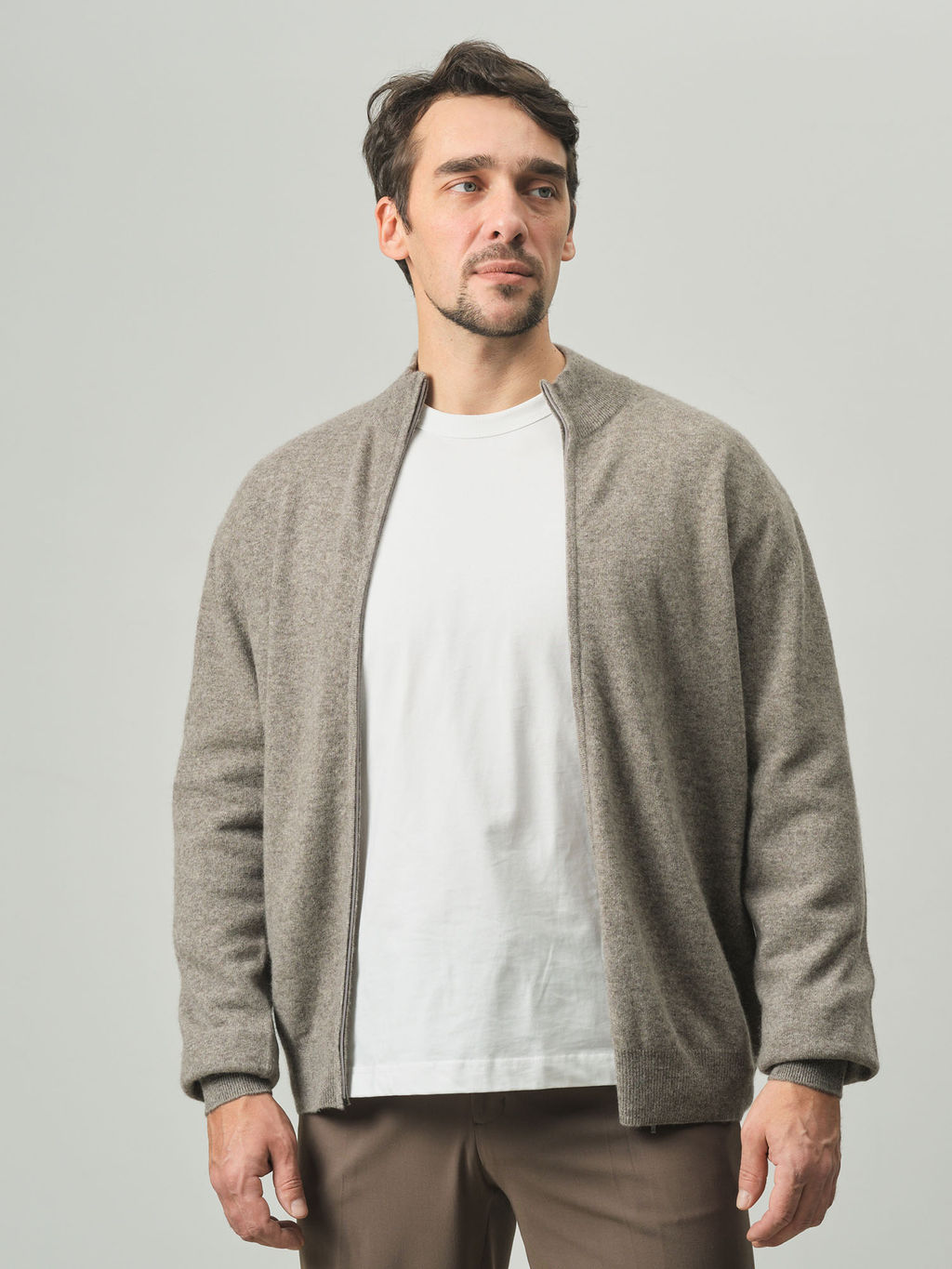 Джемпер мужской из пуха яка 4003 серый