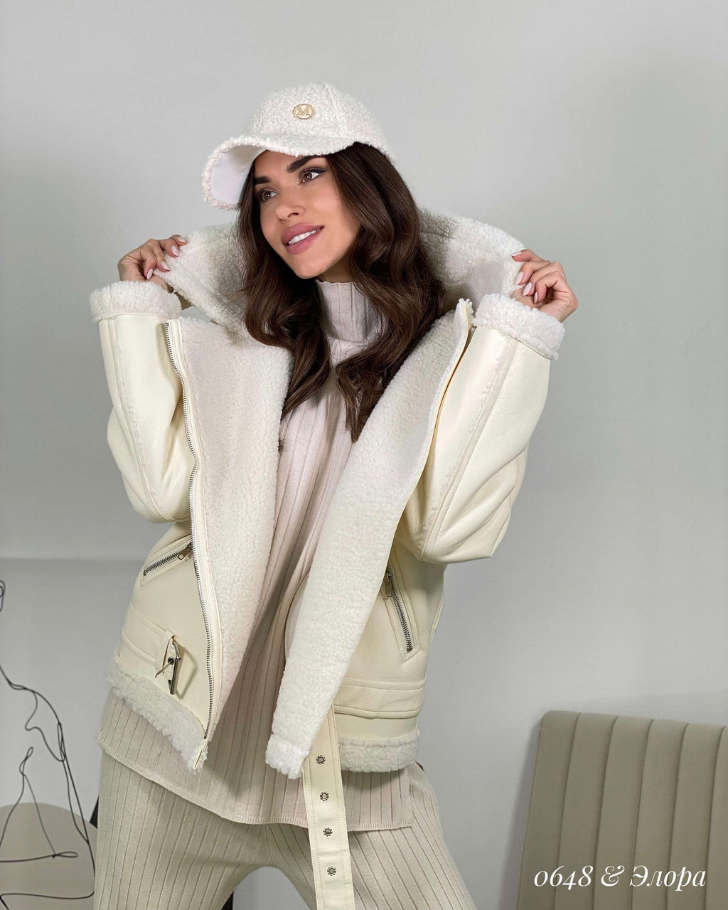 Дубленка Элора (бежевый)* - Nadi bordo фото 4