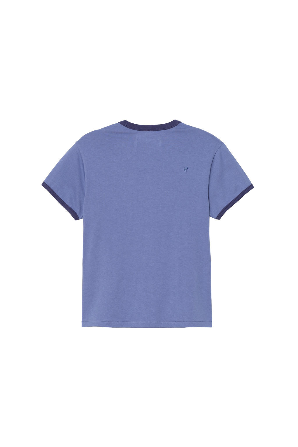 CAMISETA SLIM FIT RIB CONTRASTE / Azul