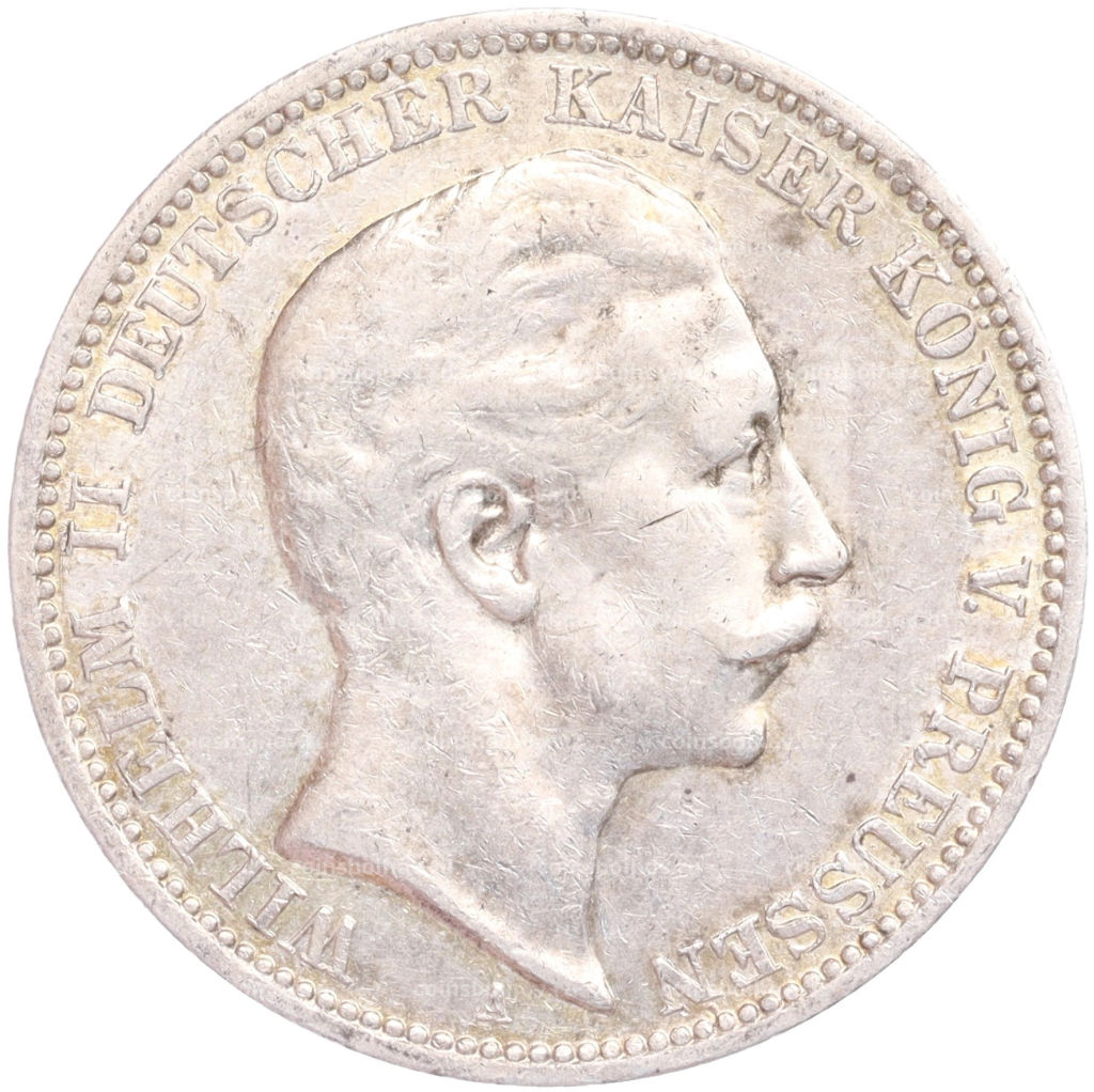 Монета 3 марки 1910 года А Германия (Пруссия)