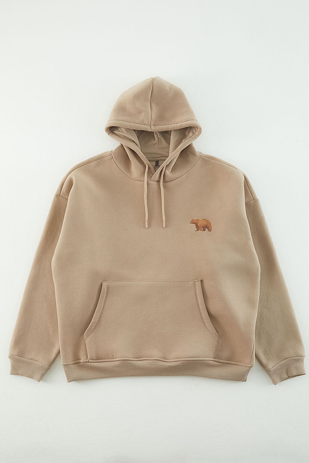 TRENDYOL MAN Gri Oversize/Genis Kesim Kapusonlu Hayvan Nak?sl? Ici Polarl? Sweatshirt TMNAW24SW00097 - Trendyolmilla фото 17