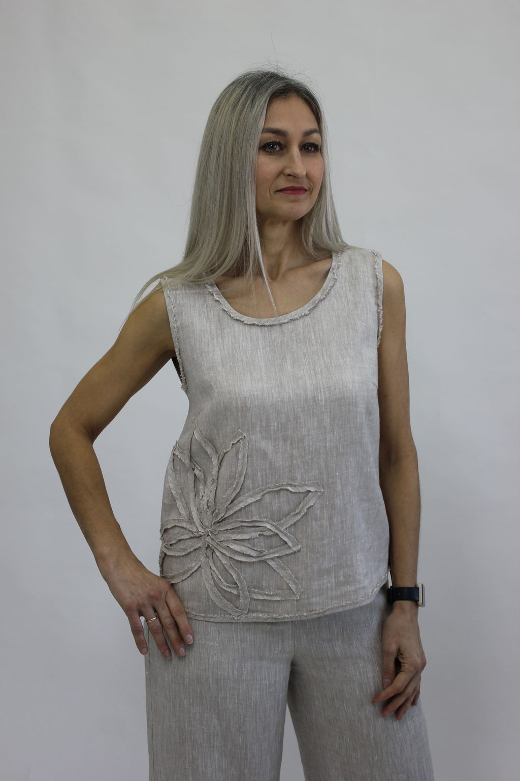 Блуза умягченный лен 100% - Елецкие узоры фото 3