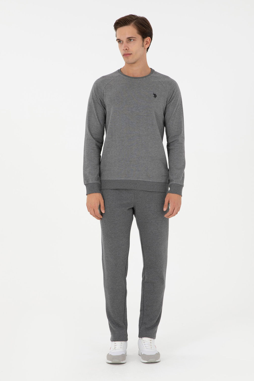 Мужской базовый свитшот антрацитовый меланж Неожиданная скидка в корзине - U.s. polo assn фото 4