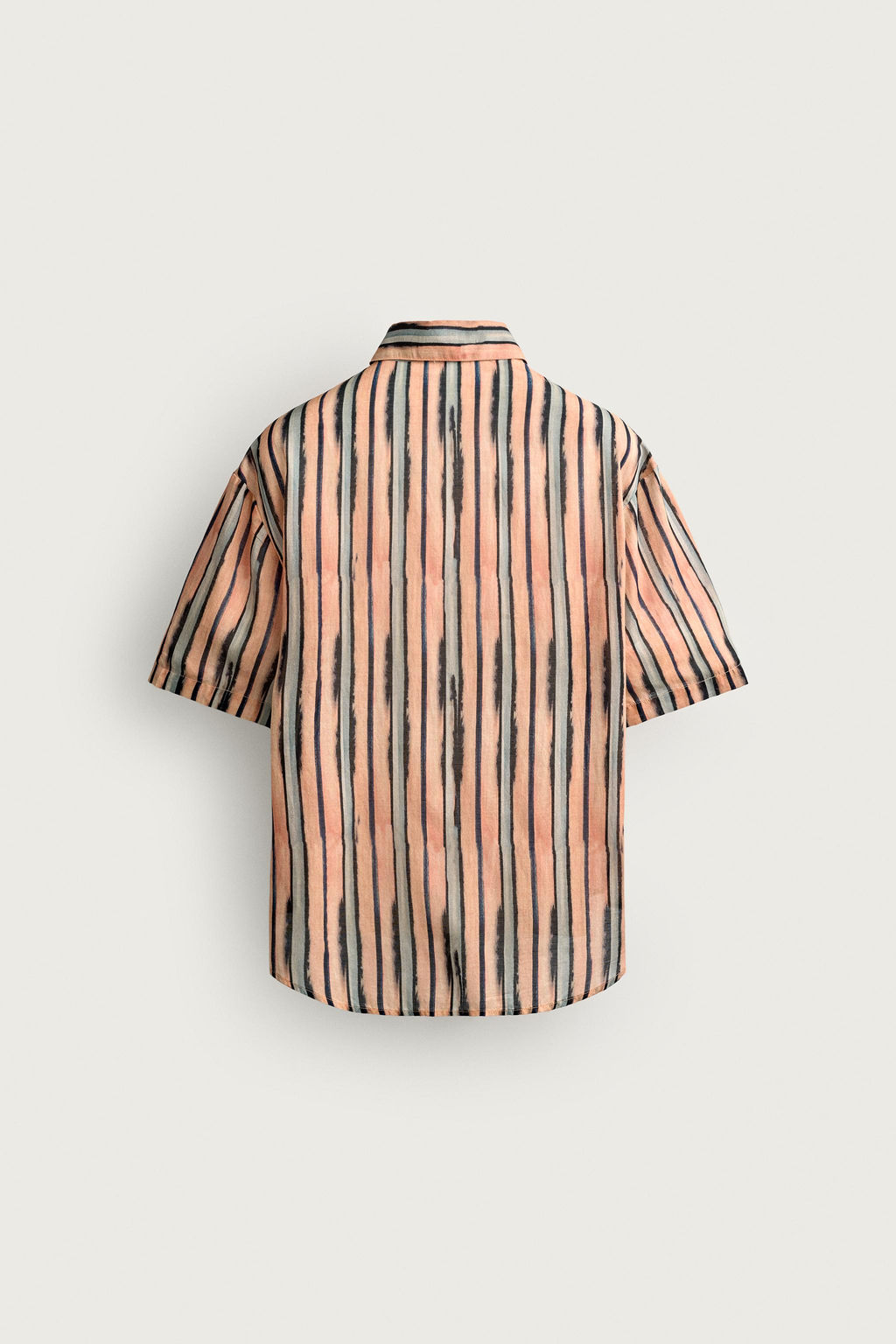 CAMISA RAYAS ALGOD?N - VISCOSA / Salm?n - Zara фото 8