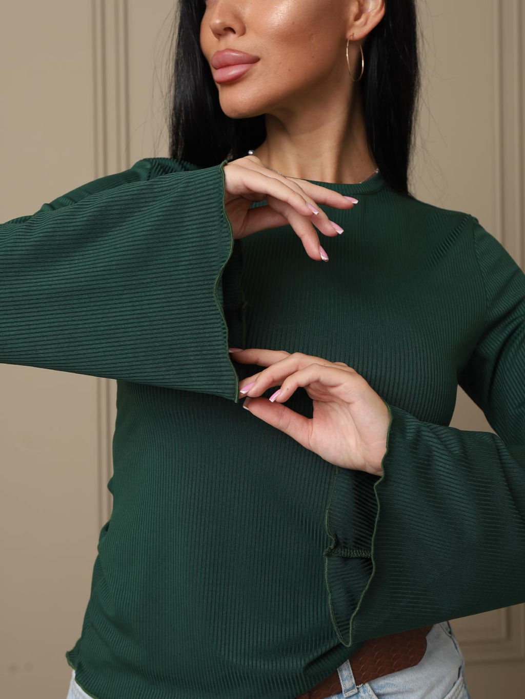 Лонгслив в рубчик мод.2028 - Барболета фото 48