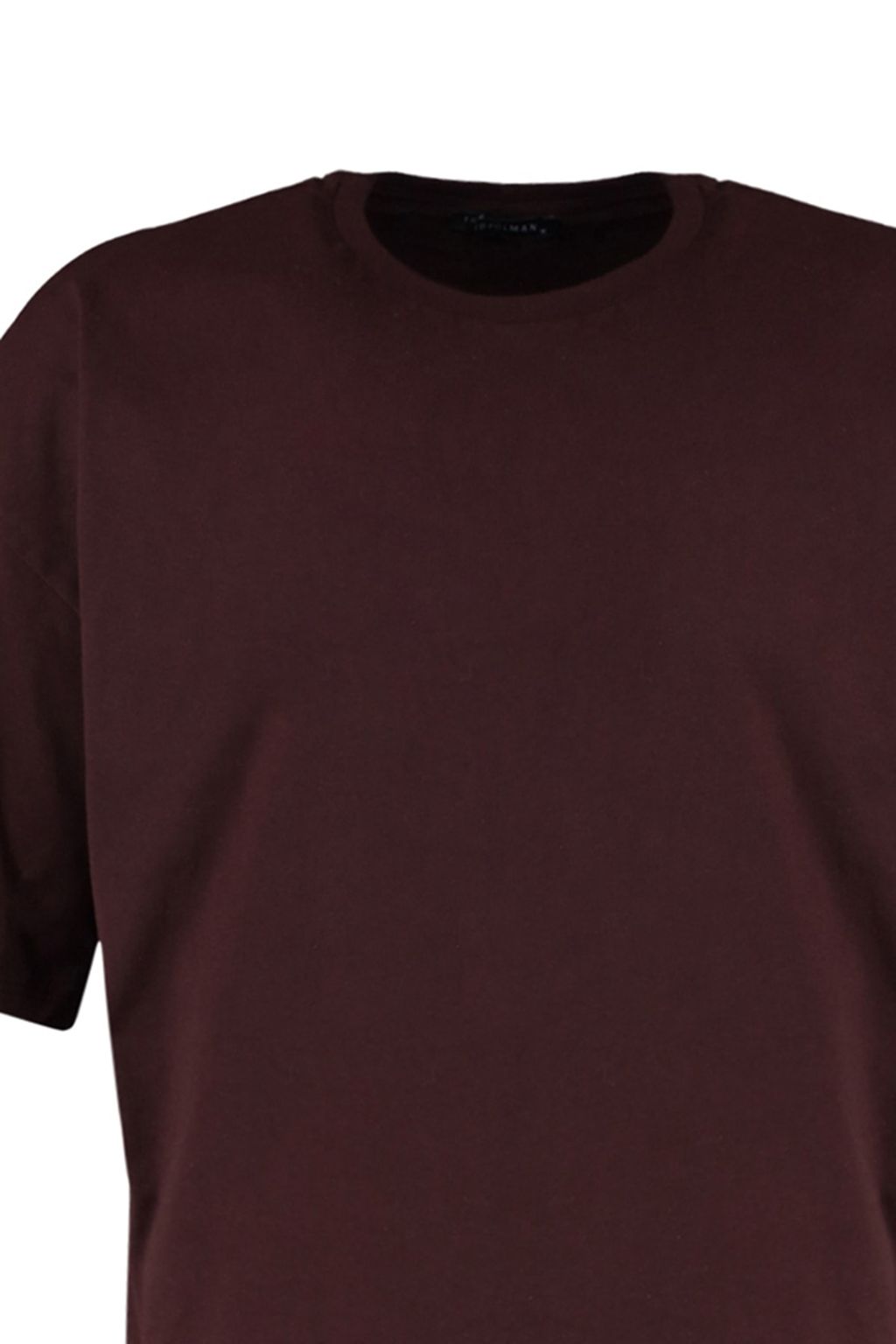 Kahverengi Oversize/Genis Kesim %100 Pamuklu K?sa Kollu Basic T-Shirt TMNSS22TS0318