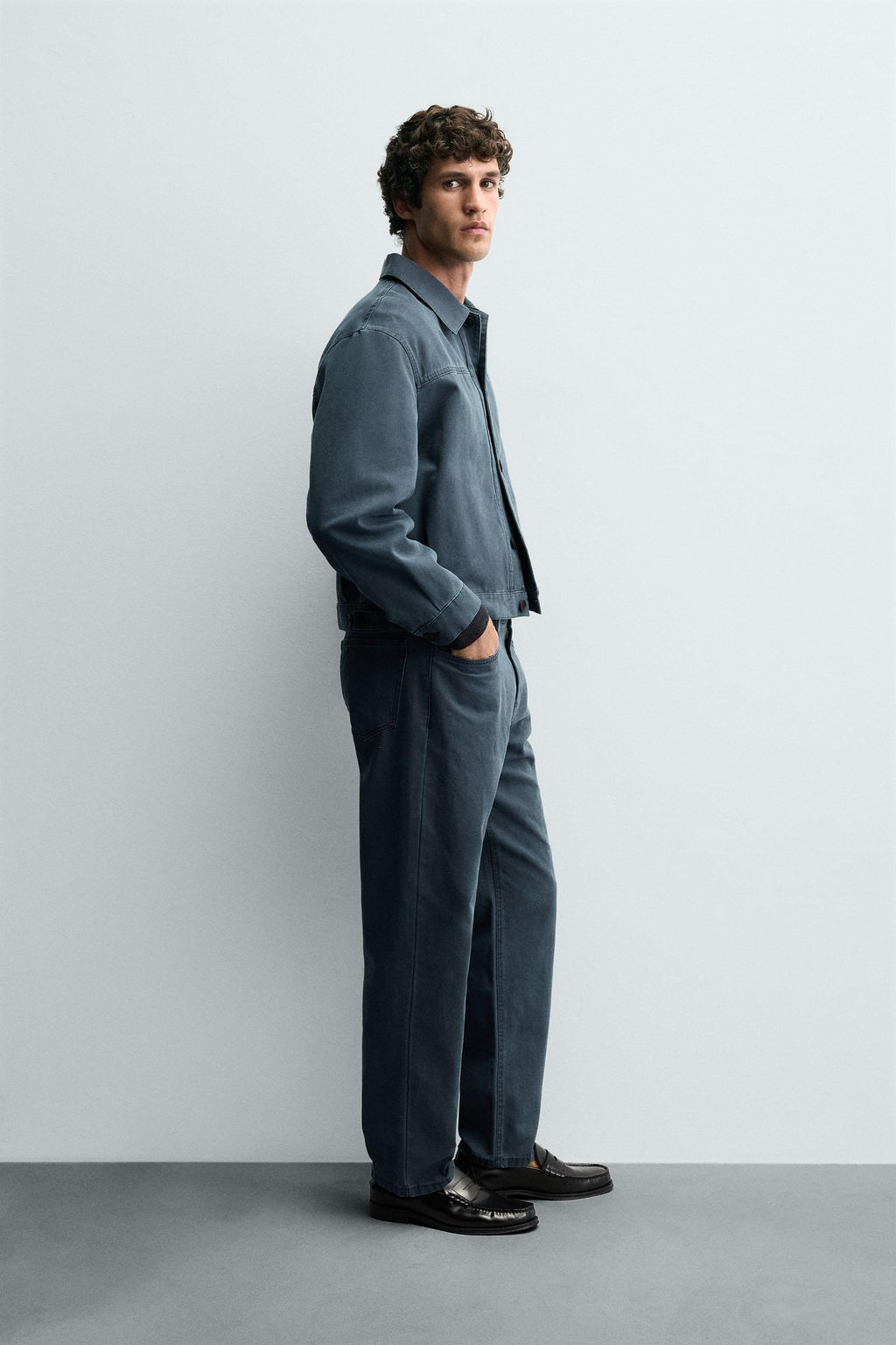 WASHED STRAIGHT-LEG TROUSERS