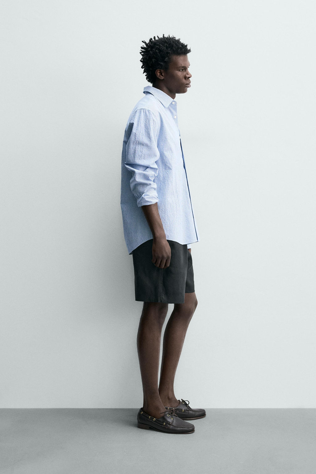 BERMUDA REGULAR FIT 100% LINO / Negro - Zara фото 4