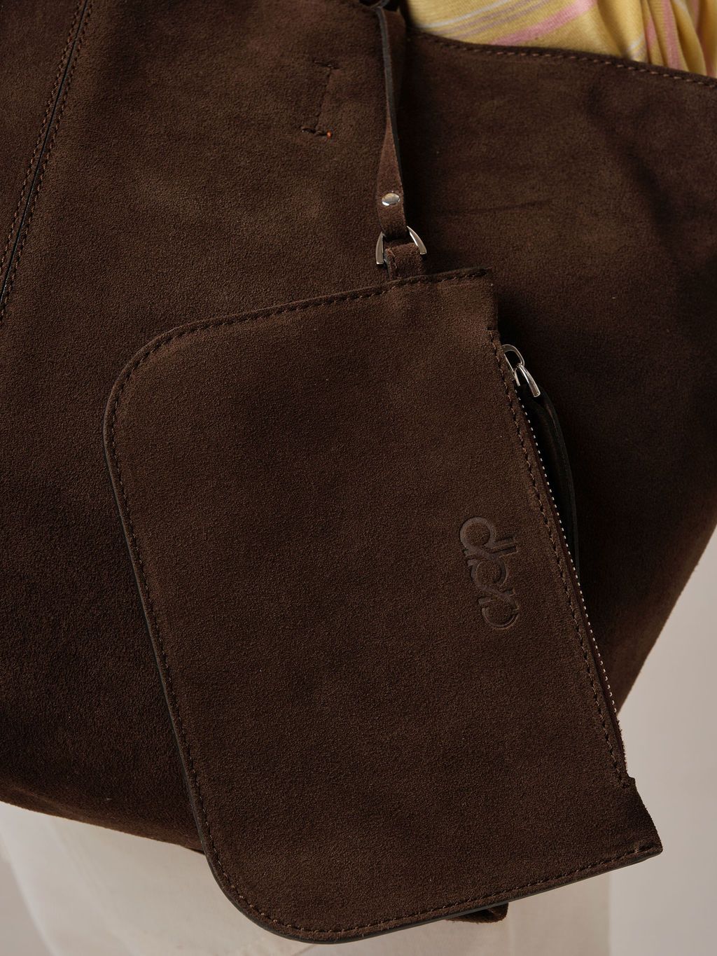 Замшевая сумка шоппер Texas DBR 31390 кофе фото 12