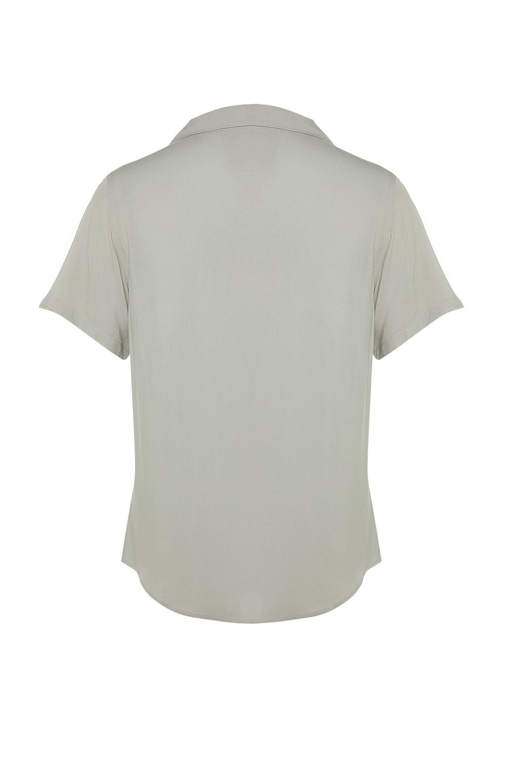 Gri Regular Fit Apas Yaka %100 Viskon Yazl?k Salas Viskon Gomlek TMNSS20GO0441 - Trendyolmilla фото 8