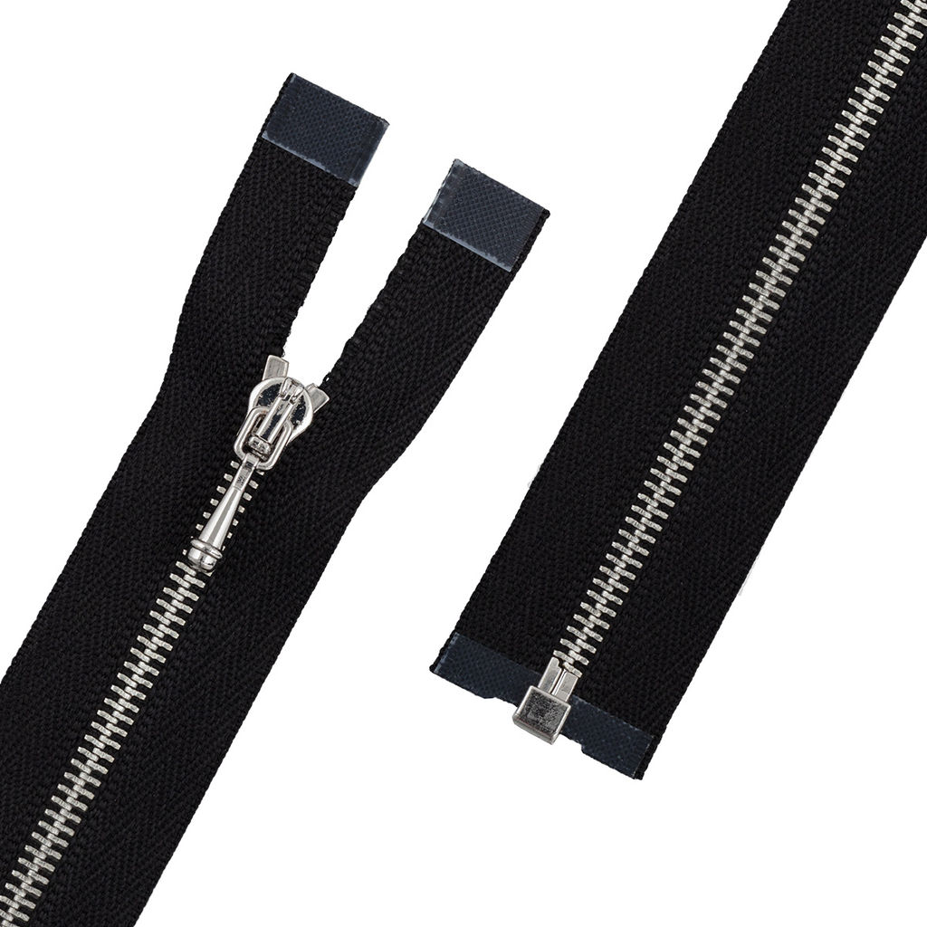 Молния Металл декоративная Gamma ZipD 1M 10 см серебро однозамковая Тип 1 5 шт разъёмная ЧЕРНЫЙ №310
