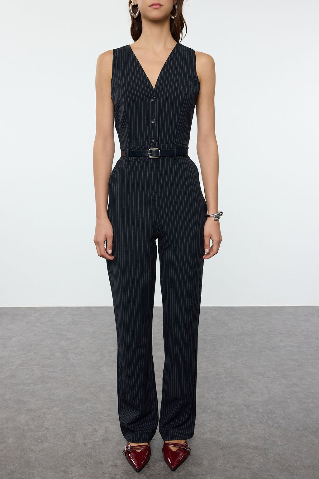 TRENDYOLMILLA Lacivert Kemerli Cizgili Uzun Tulum TWOAW25TU00005 фото 3