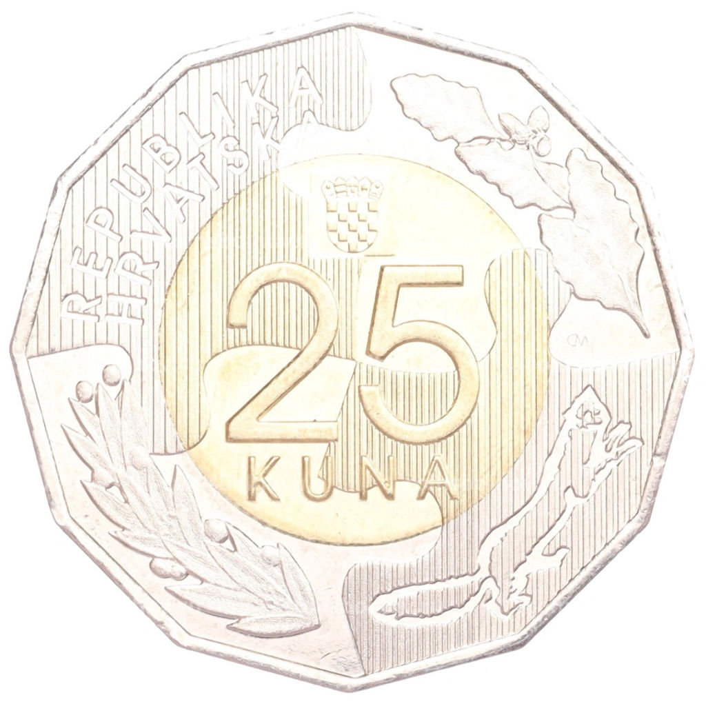 Монета 25 куна 2017 года Хорватия 25 лет членству в ООН