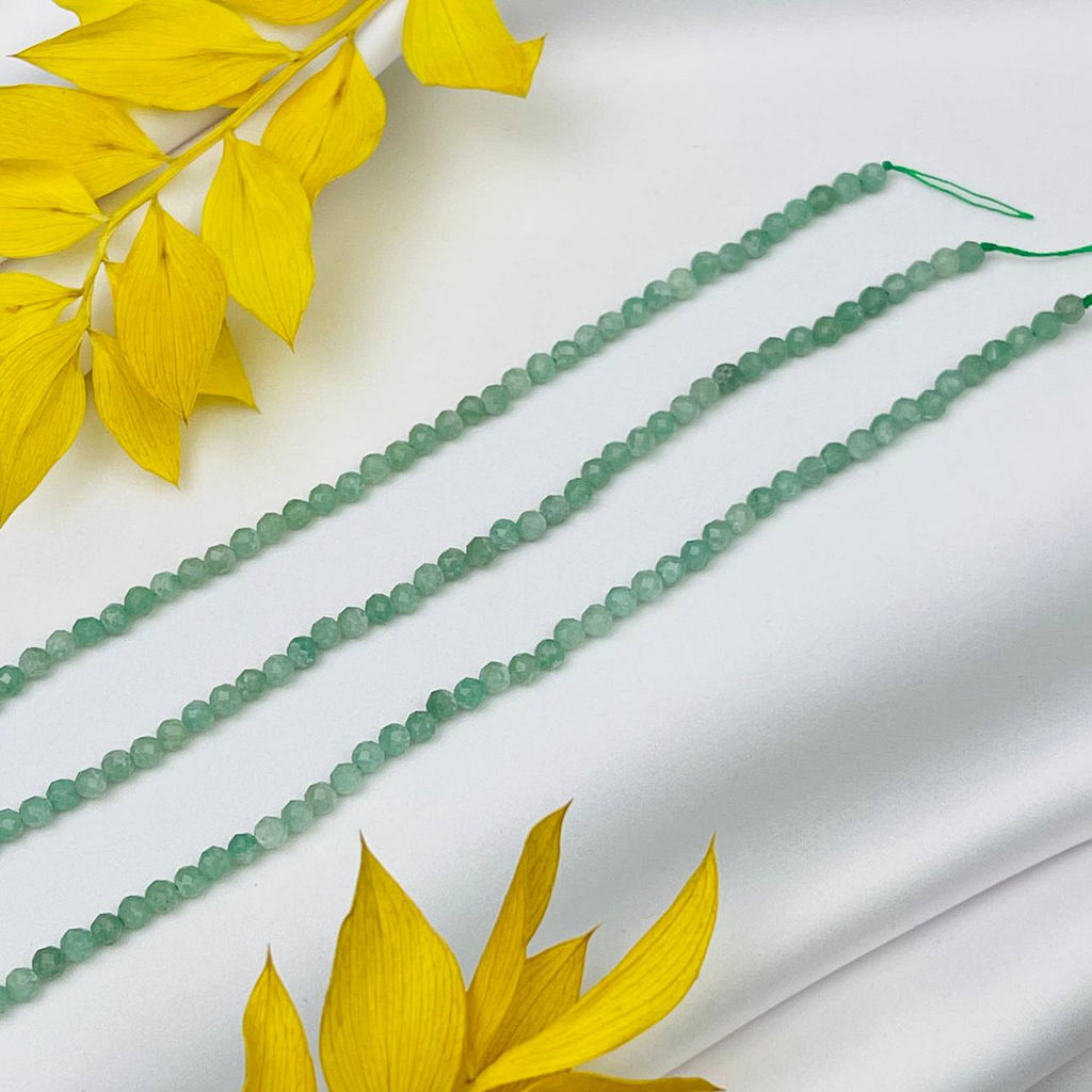 Бусины для украшений из зеленого Авантюрина огранка - Радуга самоцветов фото 3