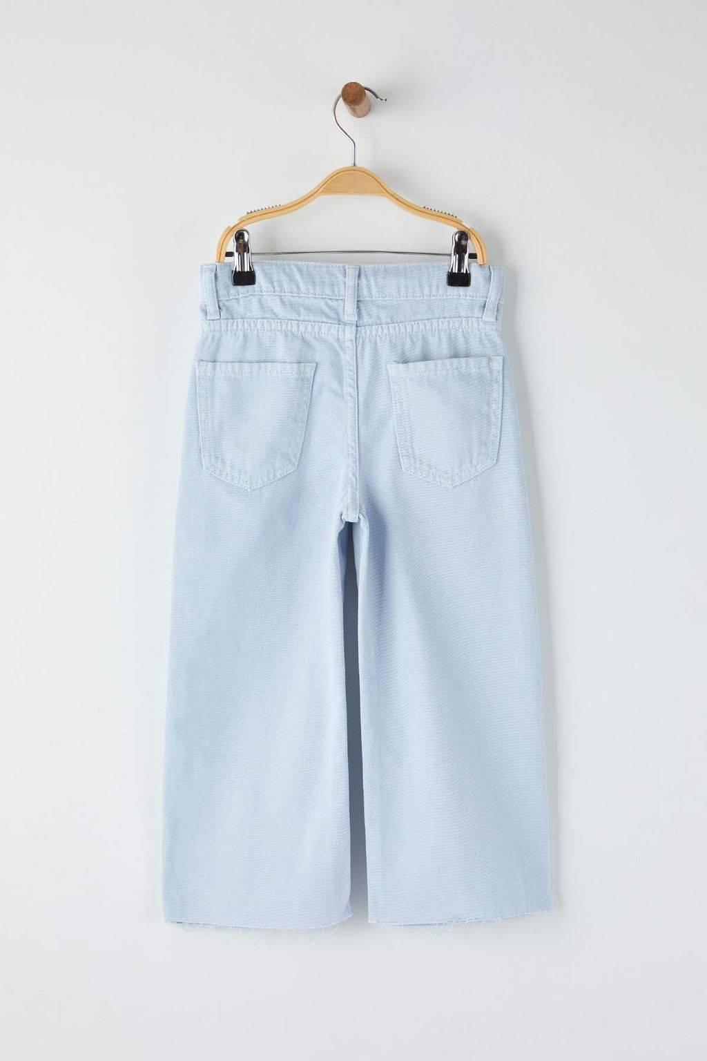 Mavi Duz Genis Paca/Wide Leg K?z Cocuk Dokuma Pantolon TKDAW26PL00003 - Trendyolmilla фото 2