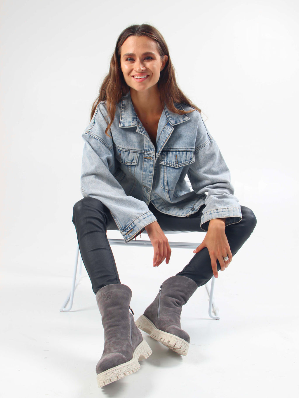 Ботинки 233.1541be. Серый замок/Шерсть