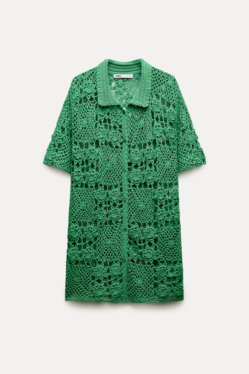 CROCHET KNIT POLO SHIRT - Zara фото 5