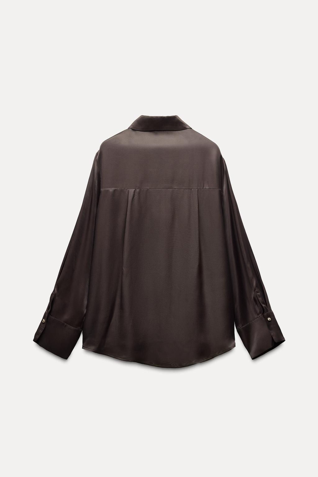 SATIN SHIRT WITH GOLD BUTTONS - Zara фото 6