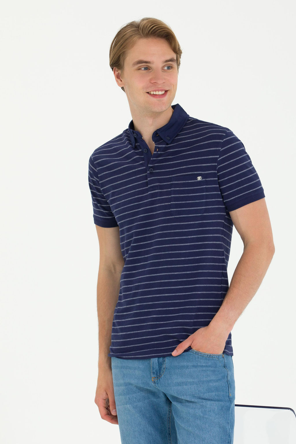 Футболка U.S. Polo Assn темно-синяя хлопок  фото 17