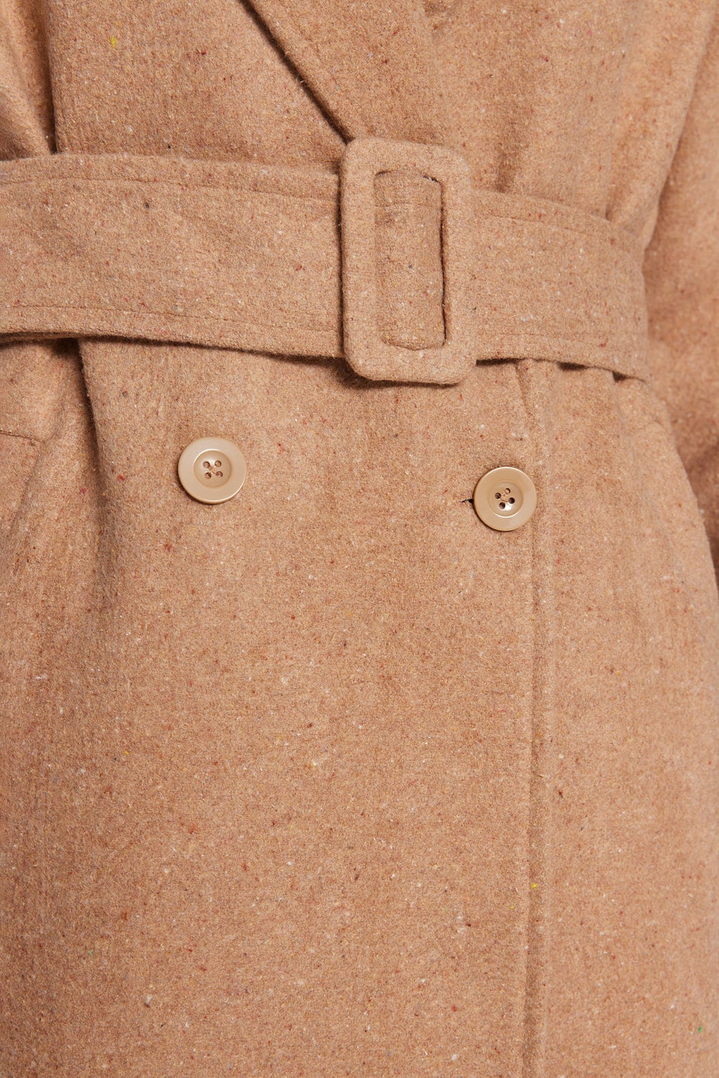 Trendyolmilla Koyu Kahverengi Oversize Genis Kesim Kemerli Uzun Yunlu Kase Kaban TWOAW22KB0015  фото 35