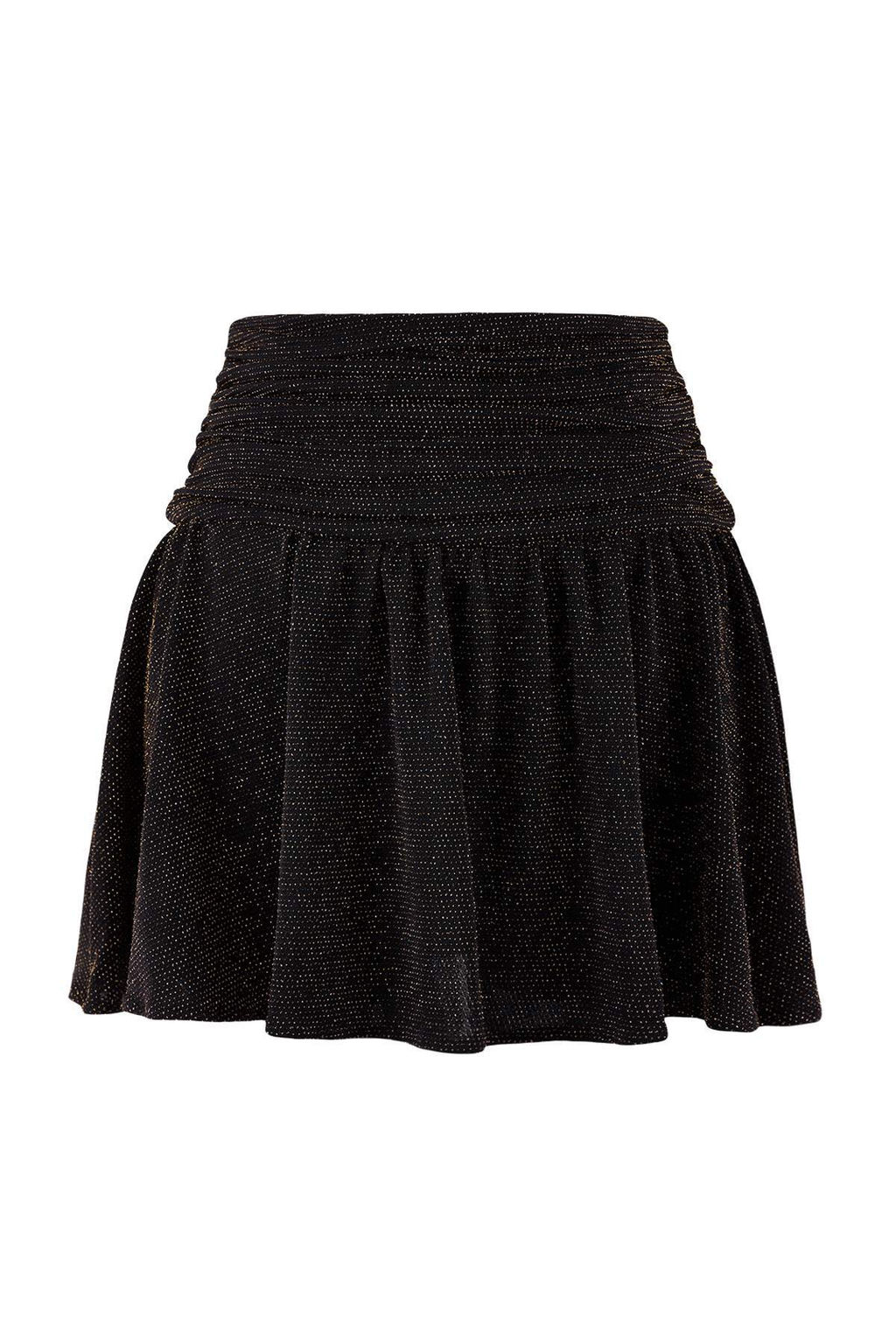 Alt?n K?sa/Super Mini Simli Orme Sort Astarl? Party Etek TPRSS26ET00002