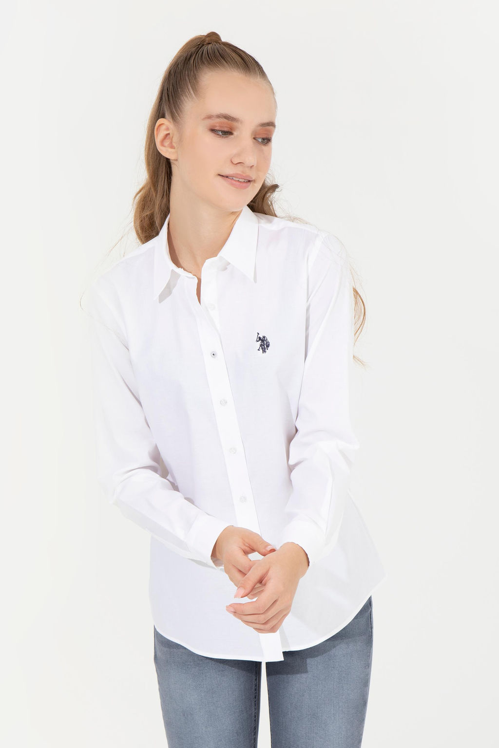 Рубашка женская белая Uzunkol Basic - U.s. polo assn фото 15