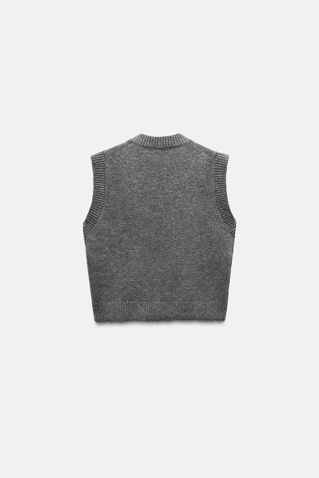 PLAIN KNIT SLEEVELESS JUMPER - Zara фото 5