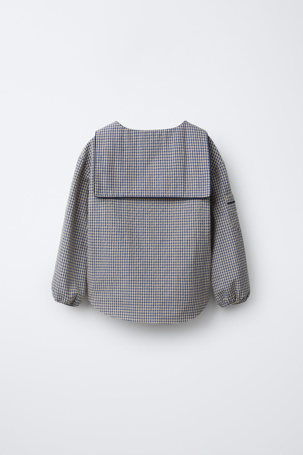 CAMISA CUELLO BOBO CUADROS / Crudo / Azul - Zara фото 4