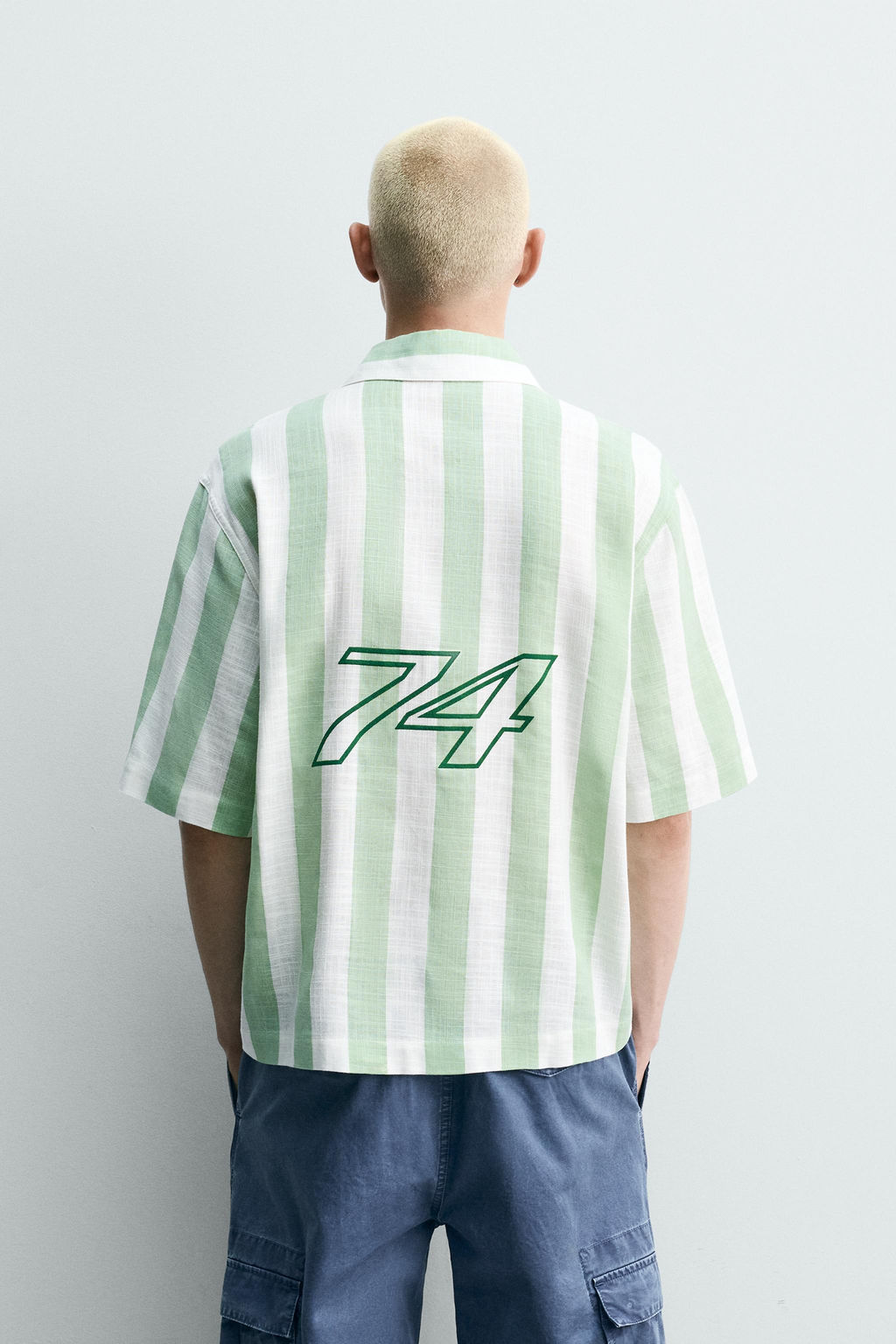 CAMISA POLO BOXY FIT GR?FICOS ESTAMPADOS / Verde - Zara фото 3