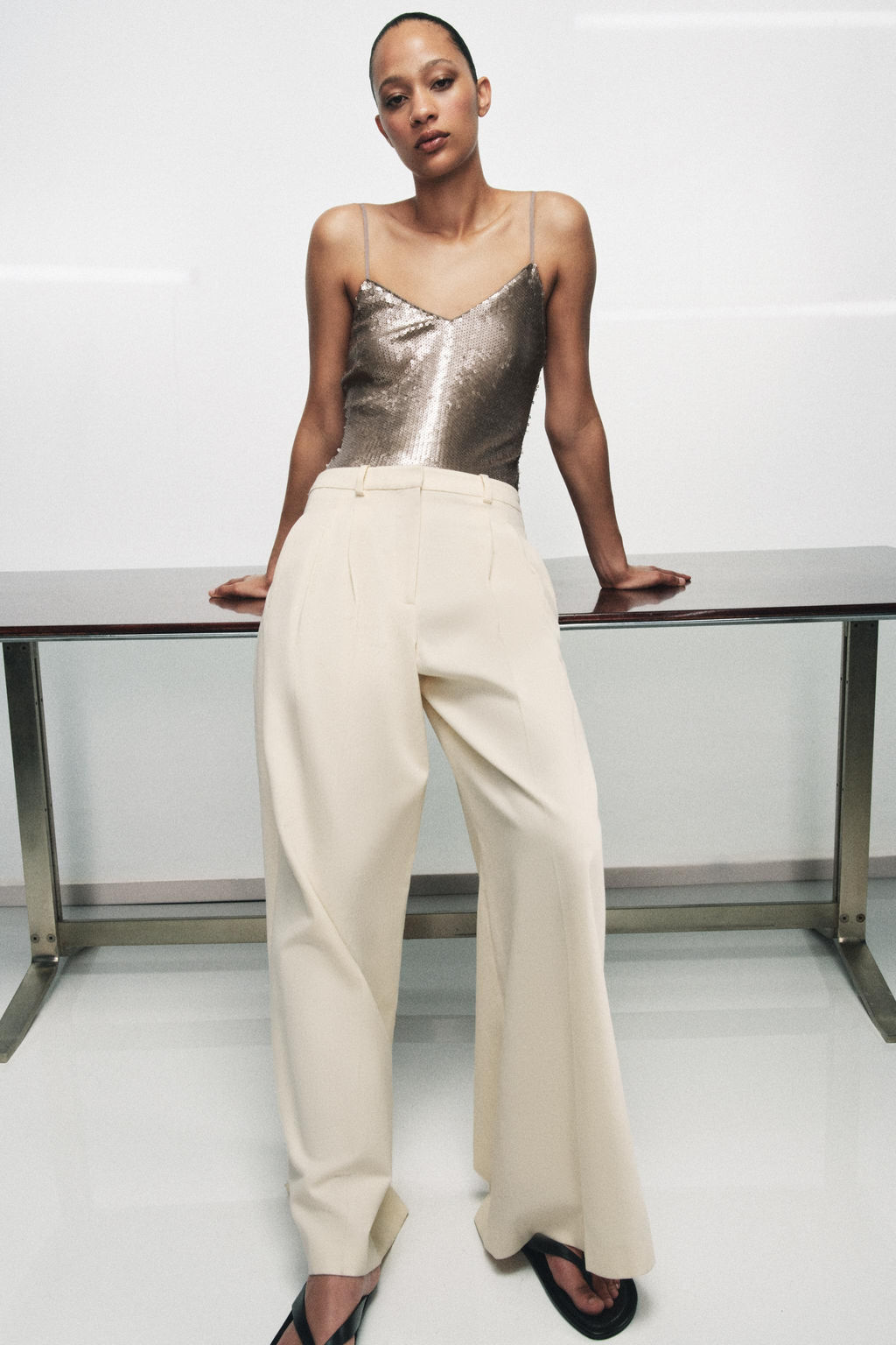 BODY LENTEJUELAS ZW COLLECTION / Plata Mate - Zara фото 7