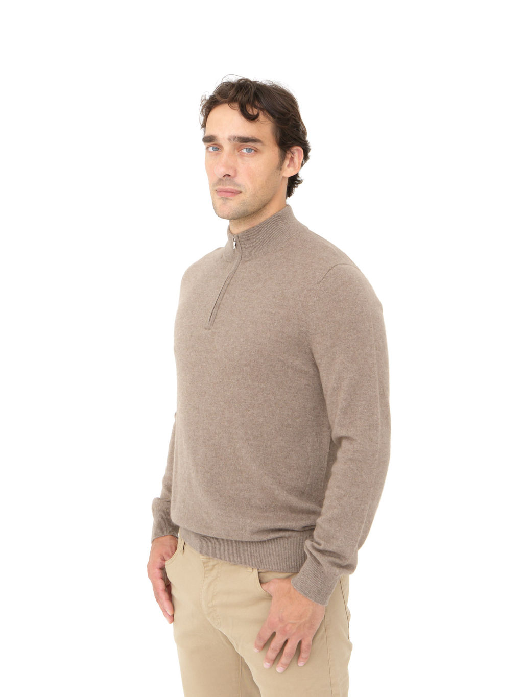 Джемпер из кашемира мужской KM010005-E капучино