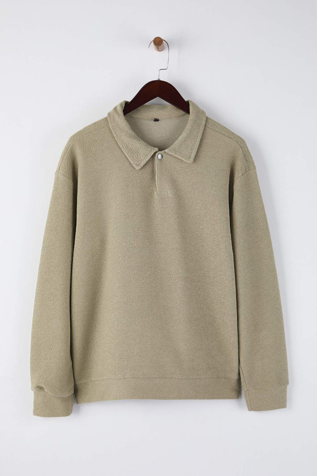 Yesil Yeni Oversize/Genis Kesim Polo Yaka Kal?n C?tc?tl? Sweatshirt TMNAW26SW00051 - Trendyolmilla фото 4
