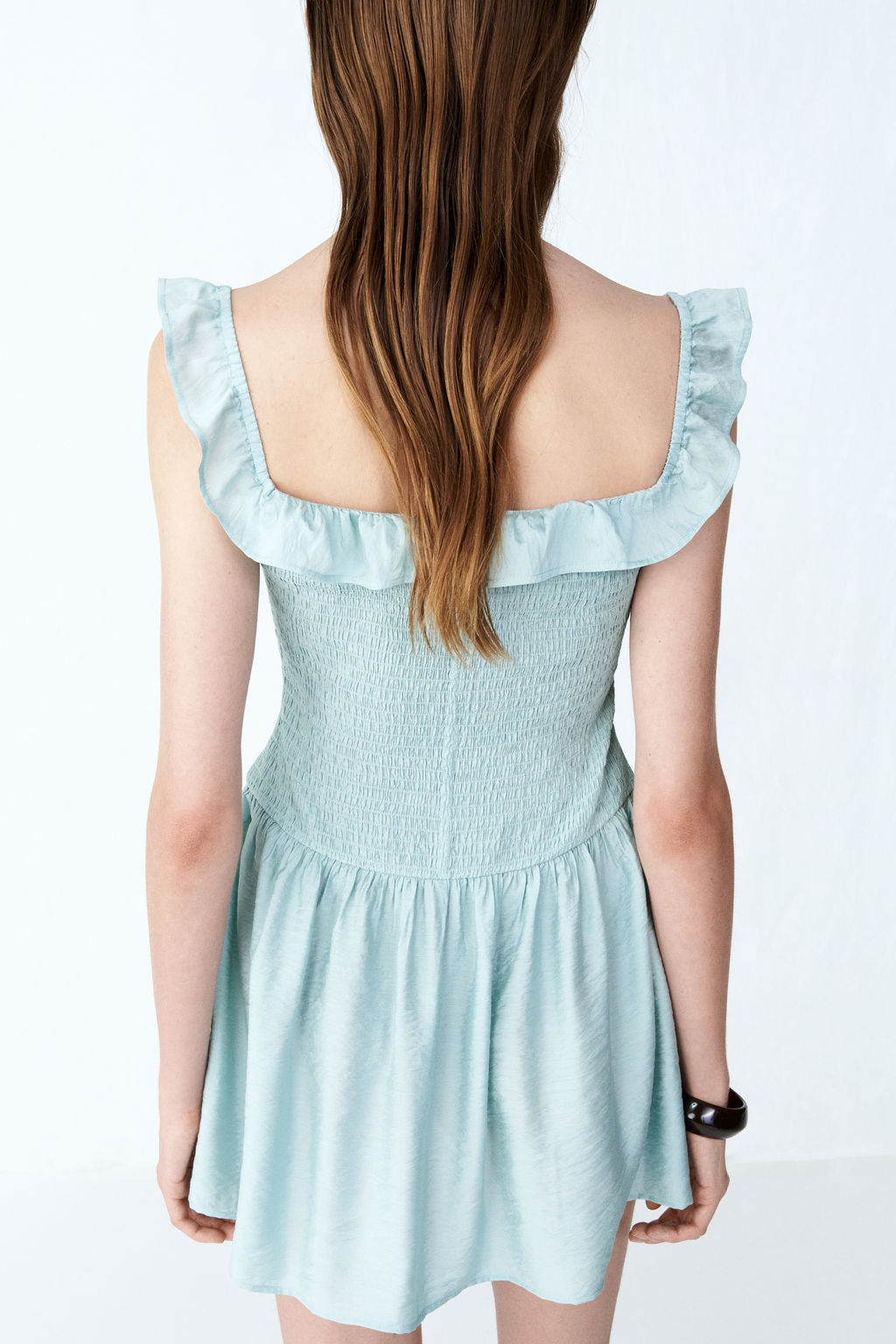 Vestido off-the-shoulder con cuerpo nido de abeja - H&m фото 6